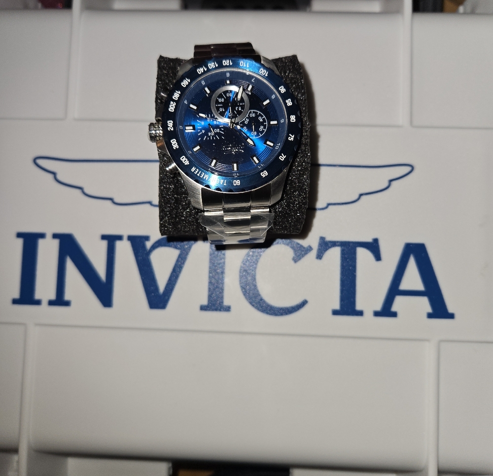 Invicta Men's Speedway 24212 Silver Stainless Steel Watch with Blue Dial